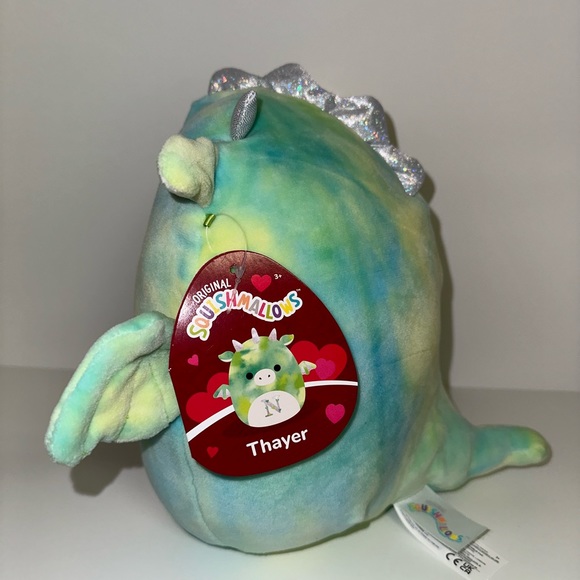 8"  "N" Intial Thayer the Dragon 2023 Valentines Squishmallow - Picture 2 of 4